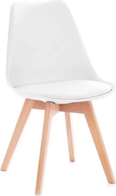 PROMOCJA Białe krzesło BALI MARK z bukowymi nogami II gatunek