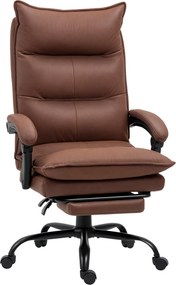Vinsetto Fotel biurowy ergonomiczny z masażem i ogrzewaniem regulowany nowoczesny design brązowy | Aosom PL