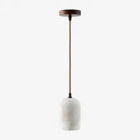 Lampa Sufitowa Wisząca Z Alabastru I Drewna Rauma Alabaster - Sklum