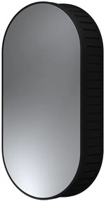 Czarna wisząca szafka łazienkowa z lustrem P7-E58