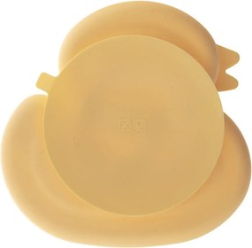 Żółty silikonowy talerz dla dzieci 19x19,5 cm Chicken – Orion