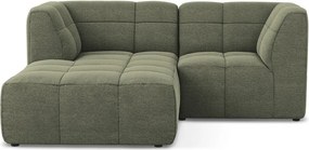 Zielony narożnik z materiału bouclé (lewostronny/z szezlongiem) Aloha – Makamii