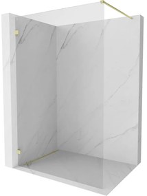 Mexen Lunar ścianka prysznicowa Walk-in lewa 110 x 200 cm, transparent 8 mm, złota szczotkowana - 830-110-000-55-00-L