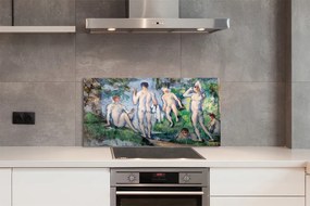 Panel szklany do Kuchni Kąpiący się - Paul Cézanne
