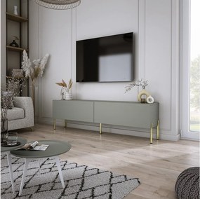 Szafka RTV: Aloe, 140 x 52 x 32 cm, złote nóżki