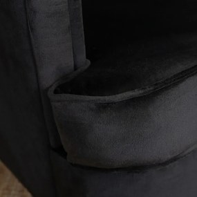 Fotel Uszak Wypoczynkowy KLARIS 2 Czarny Welurowy do Salonu Nowoczesny Loft