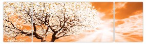 Pomarańczowy obraz drzewa (170x50 cm)