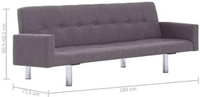 Rozkładana sofa Nesma z podłokietnikami - taupe