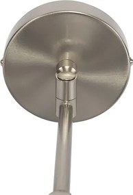 Stalowa lampa ścienna z białym kloszem i regulowanym ramieniem - Ladas Deluxe