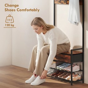 HOMCOM garderobenständer standgarderobe garderobenbank kleiderständer kompaktgarderobe dielengarderobe | Aosom PL