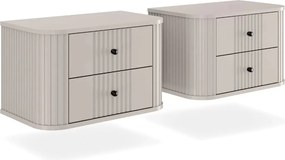 Zestaw szafek nocnych wiszących Vesper 56 cm - kaszmir / złote uchwyty