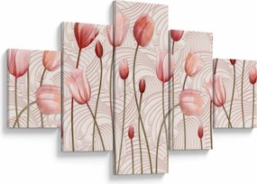 Obraz - Różowe tulipany (125x70 cm)
