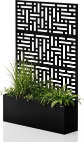 Pergola ogrodowa metalowa z donicą czarna 3in1, 1200x1800x300 mm: ROSE