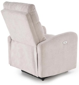 Fotel wypoczynkowy elektryczny rozkładany z masażerem beżowy CARINIO