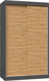 Szafa z drzwiami przesuwnymi antracyt + dąb artisan 120 cm A9-L69