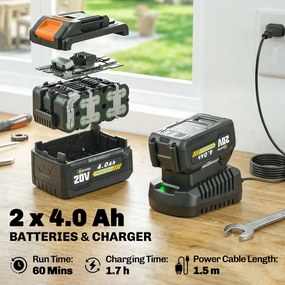 Outsunny Akumulatorowa podkaszarka 21 V z 2 x 4,0 Ah akumulatorami i ładowarką, szerokość cięcia 25 cm, regulowany teleskopowy uchwyt | Aosom PL