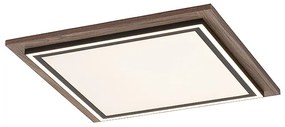 Lampa sufitowa drewniana kwadratowa w tym LED z pilotem - Ajdin Nowoczesny Oswietlenie wewnetrzne