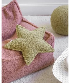 Zielona poduszka na sofę dziecięcą z materiału bouclé Star – Wigiwama