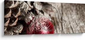 Obraz - Dekoracje świąteczne (z zegarem) (90x30 cm)
