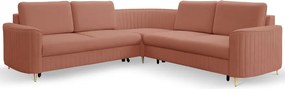 Narożnik LAREN nowoczesna sofa z funkcją spania pojemnik na pościel prawa strona CASTEL 55 251x251x85 cm