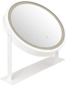 Lusterko kosmetyczne z podświetleniem LED, białe, Ø 34 cm