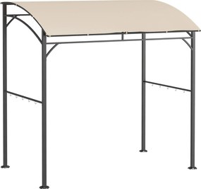 Outsunny Solidny Pawilon nad Grillem - Zadaszenie, Odporny na Deszcz, Haczyki, Stal, Beżowo-Czarny, 215x150x182/220cm