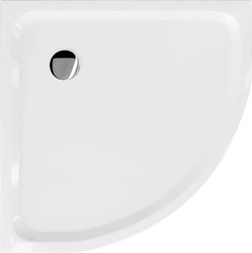 Mexen Flat brodzik półokrągły slim 100 x 100 cm, biały, syfon chrom - 41101010