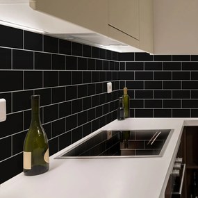 Zestaw naklejek na kafelki 30 szt. 20x10 cm Subway Tiles Black – Ambiance