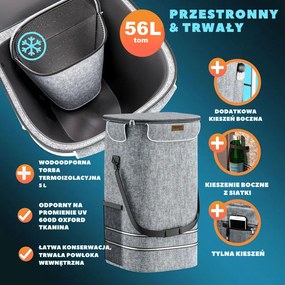 Torba na zakupy na kółkach EASY, 50l, szara Monzana
