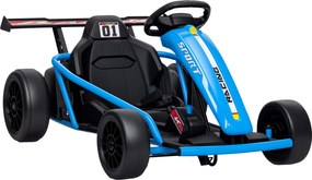 AIYAPLAY 24V elektryczny gokart do jazdy i driftu, opony nylonowe, pas bezpieczeństwa, klakson, muzyka dla 8-12 lat Niebieski