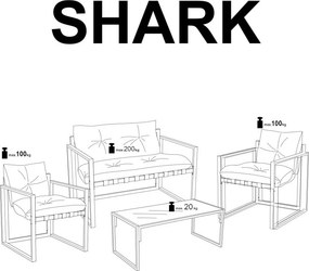 Zestaw nowoczesnych mebli ogrodowych Shark