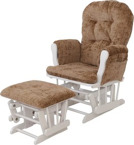 Leżanka MCW-C76,  jasnobrązowy, biała rama