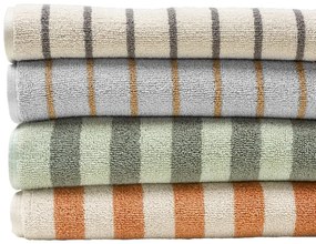 Pomarańczowo-beżowy ręcznik kąpielowy z bawełny organicznej frotte 70x140 cm Arto – Blomus