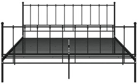 Czarne metalowe łóżko z zagłówkiem 200x200 cm - Cesaro