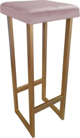 Hoker ALEX krzesło barowe tkanina Welur podstawa metalowa : Kolor Stelaża - Złoty, Kolor tkaniny - VELVET - MG55, Wysokość - 90 cm
