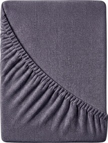 PrzytulneMieszkanie.pl Ekskluzywne prześcieradło frotte niebiesko-szare 200x220 cm