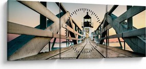 Obraz - Na molo (z zegarem) (90x30 cm)