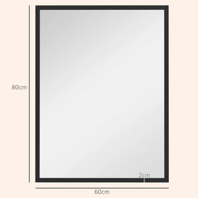 HOMCOM Lustro ścienne, 60 x 80 cm, rama w imitacji drewna, łatwy montaż, w komplecie śruby | Aosom PL