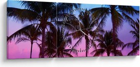 Obraz - Palmy w Miami (z zegarem) (90x30 cm)