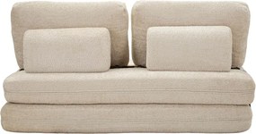 Biała rozkładana sofa z materiału bouclé 150 cm Faster – Mauro Ferretti
