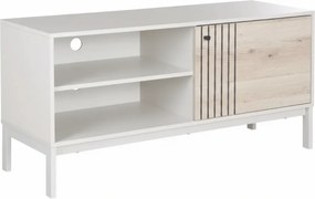 Stolik TV FROST 120x40 cm biały, dekor dąb alpejski