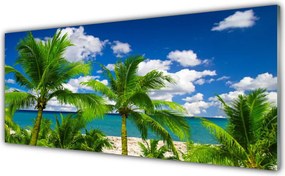 Szkło do Kuchni na Ścianę Tropikalna Panorama Z Palmami
