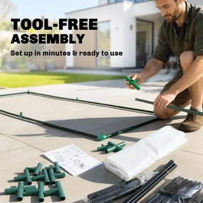 Outsunny Mini Szklarnia Tunel Foliowy Odporny na Warunki Atmosferyczne Łatwy Transport Zielony 99x71x60cm | Aosom PL