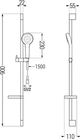 Mexen Royo DF05 zestaw prysznicowy, chrom - 72204DF05-00