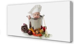 Obraz drukowany na płótnie Dziecko bawiące się w Kuchni