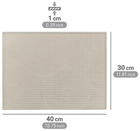 Beżowa gumowa podkładka do naczyń 40x30 cm Maxi – Wenko