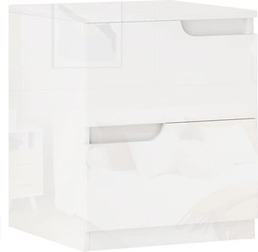 HOMCOM szafka nocna, stolik boczny ze szufladami, płyta wiórowa, stylowy, biały