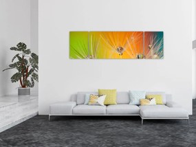 Obraz kropli na roślinie (170x50 cm)