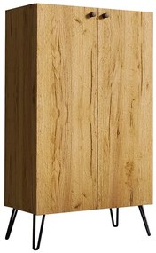 Wysoka komoda z półkami w stylu loft dąb craft D5-M60