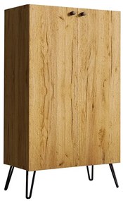 Wysoka komoda z półkami w stylu loft dąb craft - Zorina 4X